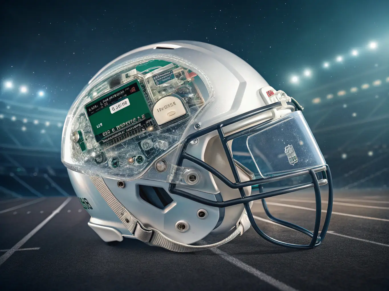 An image showcasing a variety of sports equipment (e.g., climbing gear, snowboarding equipment) being analyzed by an AI system, with holographic displays showing performance metrics and safety ratings. The scene should emphasize the precision and reliability of AI-driven equipment reviews.